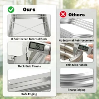 Outsunny Galvanized Raised Garden Bed, Steel Outdoor Planters with Reinforced Rods, 71" x 36" x 23", Silver(m-5)