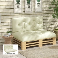 Outsunny 2 Seater 5" Thick Outdoor Seat Cushions with Back Cushion for Pallet, Loveseat Outdoor Furniture Cushions, Cream White(m-8)