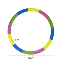 Soozier 14FT Trampoline Spring Cover, Safety Trampoline Pad Replacement, Waterproof and Tear Resistant, All Weather Trampoline Accessories, Multi Color(m-3)
