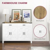 HOMCOM Sideboard Buffet Cabinet, Farmhouse Kitchen Storage Cabinet w/ 2 Drawers and Shelves for Living Room, Entryway(m-6)