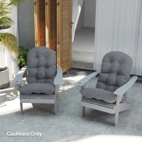 Outsunny Adirondack Chair Cushions Set of 2 with Ties, Grey(m-7)