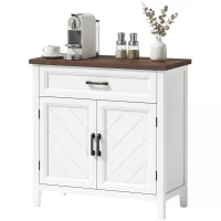 HOMCOM Modern Farmhouse Sideboard Buffet Cabinet with Adjustable Shelf, Storage & 2 Doors(m-2)