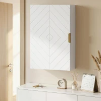 kleankin Bathroom Medicine Cabinet, Modern Wall Cabinet with Adjustable Shelves and Single Door for Laundry Room(m-10)