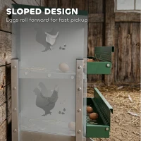 PawHut Chicken Nesting Boxes, 6 Compartment Steel Nesting Boxes for Chickens, Wall Mount Egg Laying Boxes with Vented Holes(m-5)