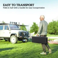 Outsunny 2 Pack 6 ft Portable Foldable Bench Seats, Plastic Folding Benches with Carrying Handle for Camping, Black(m-6)