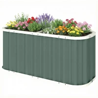 Outsunny Galvanized Raised Garden Bed, Deep Root Planter Box, Outdoor Garden Bed with Plant Labels, 4.5' x 2' x 2', Light Green(m-2)