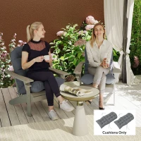 Outsunny Adirondack Chair Cushions Set of 2 with Ties, Grey(m-1)