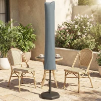 Outsunny Parasol Cover, Patio Cantilever Cover, Banana Umbrella Cover with Zipper, Grey(m-10)