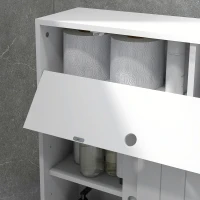 kleankin Bathroom Storage Cabinet, Bathroom Cabinet with 4 Rolling Wheels and Paper Holes, 20.5" x 6.75" x 26.5", White(m-10)