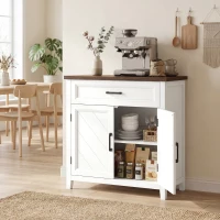 HOMCOM Modern Farmhouse Sideboard Buffet Cabinet with Adjustable Shelf, Storage & 2 Doors(m-1)