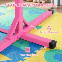 Soozier Gymnastics Bar for Kids, Adjustable Height Kip Bar for Home, Pink(m-5)