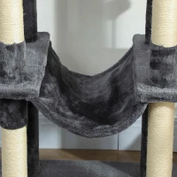 PawHut 69" Cat Tree, Multi-Level Cat Tower with 2 Condos, Plush Perch and Sisal Scratching Posts, Dark Grey(m-9)