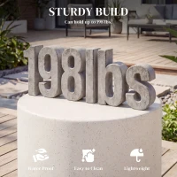 HOMCOM Lightweight Accent Table with Concrete Finish Round Side Table, Cream White(m-5)