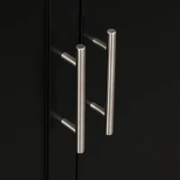 HOMCOM Rolling Kitchen Island Cart with Wood Top, Enough Storage Drawer Space with Towel Bar Rack Shelves, Portable Kitchen Utility Serving Cart Trolley on Wheels, Black(m-13)