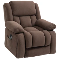 HOMCOM Overstuffed Power Lift Recliner Chair with Vibration Massage and Heat, Side Pockets, Pocket Spring, for Adults, Brown(m-1)