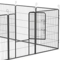 PawHut Dog Pen with Gate, 12 Panels Puppy Playpen, Dog Fence, 39"H(m-10)