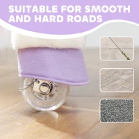 Qaba Ride on Unicorn Toy for Kids 4-7 Years, 37.8 Inch Plush Baby Rocking Horse with Wheels, No Battery Required, Purple(m-8)