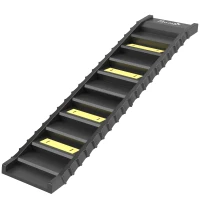 PawHut Foldable Dog Car Ramp, Dog Ramp with Anti-Slip Steps, Pet Stairs for Senior Pets to Access Cars and High Beds, Black(m-2)