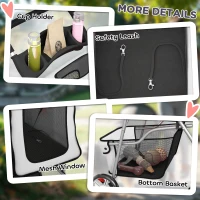 PawHut Pet Stroller for Dogs & Cats, Foldable Dog Stroller with Wheels, Reflective Strips, Brake, Pad and Basket, Grey(m-9)