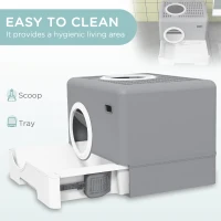 PawHut Cat Litter Box, Litter Tray, Front Entry, Top Exit, 20.5" x 16" x 15"(m-4)