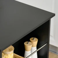 HOMCOM Bar Table Counter Height Dining Table with 3 Storage Shelves for Kitchen, Dining Room, Living Room, Black(m-10)