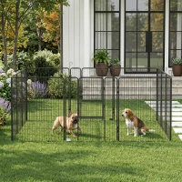 PawHut Dog Pen with Gate, 12 Panels Puppy Playpen, Dog Fence, 39"H(m-9)