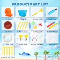 Qaba Inflatable Bounce House for Kids, Sharks Theme Jumping Bouncy Castle with Slide and Pool for Indoor Outdoor, Blue(m-9)