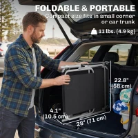 Outsunny Outdoor Lounge Chair, Adjustable Folding Chaise Lounge, Tanning Chair with Sun Shade for Beach, Camping, Hiking, Backyard, Black(m-7)