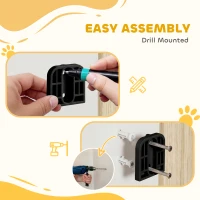 PawHut 29"-44" Wide Dog Gate, 29" H, Pet Gate with Auto-Close, Single Hand Operation, Wall-Mounted, No-Threshold Design(m-9)