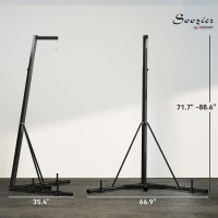 Soozier Foldable Punch Bag Stand, Height Adjustable Heavy Bag Stand with Weighted Base, Free Standing for Home Gym, Stand Only(m-3)