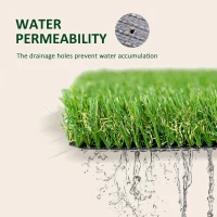 Outsunny 10' x 3' Artificial Turf Grass with Simulated Look & Feel UV Protection, & Drain Holes for Rain, 1.25" Height(m-4)