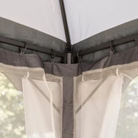 Outsunny 10' x 12' Outdoor Gazebo, Patio Gazebo Canopy Shelter w/Double Vented Roof, Zippered Mesh Sidewalls, Solid Steel Frame, Grey(m-8)