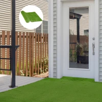 Outsunny 10' x 3' Artificial Turf Grass with Simulated Look & Feel UV Protection, & Drain Holes for Rain, 1.25" Height(m-2)