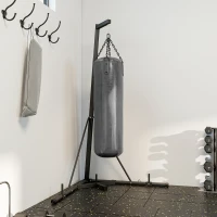 Soozier Foldable Punch Bag Stand, Height Adjustable Heavy Bag Stand with Weighted Base, Free Standing for Home Gym, Stand Only(m-8)
