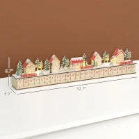 HOMCOM Christmas Advent Calendar with 24 Countdown Drawers and LED Lights, Wood-Effect Advent Calendar, Battery Operated(m-3)