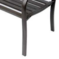 Outsunny 50" Vintage Floral Garden Cast Iron Patio Bench(m-8)