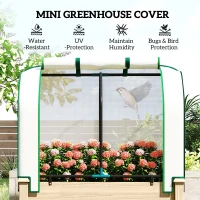 Outsunny Raised Garden Bed with PE Greenhouse Cover Outdoor Planter Box for Herbs and Vegetables, 35 x 22 x 47 inch, Natural(m-4)