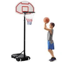 Soozier Portable Kids Basketball Hoop with Wheels(m-1)