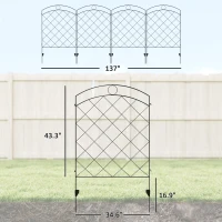 Outsunny 4 Pack Garden Fencing for Yard, Decorative Fence Panels as Flower Edging, Circle(m-3)