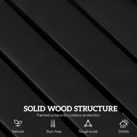 Outsunny Wooden Patio Glider Bench, Wood Log Outdoor Loveseat with High Back and Armrests, Heavy Duty 550lbs Capacity, 2-Seat, Black(m-6)