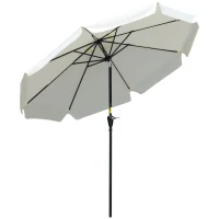Outsunny 8.5 ft Outdoor Market Table Umbrella, Round Patio Umbrella with Tilt and Crank for Garden, Backyard, Deck, Cream White(m-11)