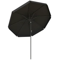 Outsunny 8.5 ft Outdoor Market Table Umbrella, Round Patio Umbrella with Tilt and Crank for Garden, Backyard, Deck, Black(m-11)