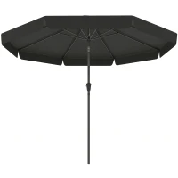 Outsunny 8.5 ft Outdoor Market Table Umbrella, Round Patio Umbrella with Tilt and Crank for Garden, Backyard, Deck, Black(m-2)