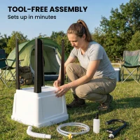 Outsunny Portable 23-Gallon Utility Sink Laundry Tub for Washing Room, Freestanding Laundry Sink with Soap Dispenser, White(m-4)
