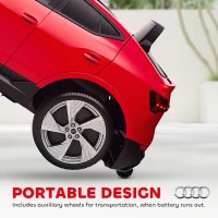 Aosom 12V Kids Electric Ride On Car, Audi E-tron, Battery Powered Toy with Parent Remote Control, Suspension System, Auxiliary Wheels, LED Lights, Music and Horn,  MP3 Player, Red(m-6)