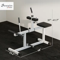 Soozier Adjustable Steel Seated Calf Raise Exercise Strength Training Gym Equipment, White(m-3)
