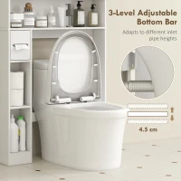 HOMCOM Modern Over the Toilet Storage Cabinet with 2 Doors, Above Commode Storage Cabinet with Toilet Paper Holder, White(m-6)