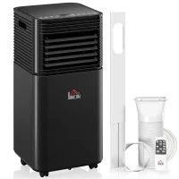 HOMCOM 8000 BTU Portable Air Conditioner with Dehumidifier, Cooling Fan, Sleep, Remote, 24H Timer, Auto Off, Black(m-1)