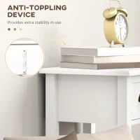 HOMCOM 2-Tier Side Tables Set of 2 with Drawer and Shelf, 2 Pieces End Tables for Living Room and Hallway, White(m-6)