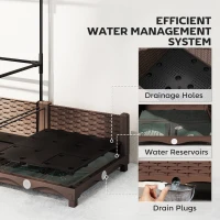 Outsunny Raised Garden Bed with Trellis, 46.5" Tomato Cage with Crop Cage, Self Watering Planter Box with Drainage Holes, Green(m-8)